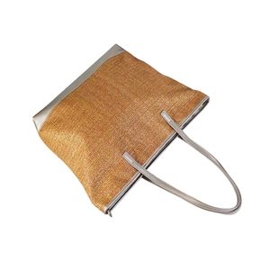 Cesta de mercado de cuero con doble asa, hecha a mano, estilo marroquí, de paja natural, estilo francés - Product Image 2