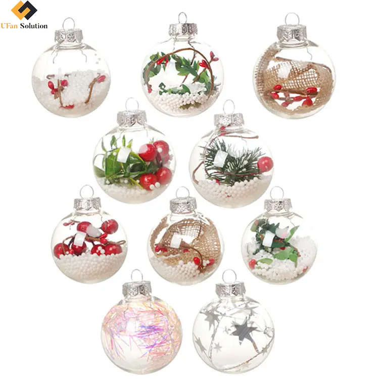Weihnachts birne Ornament Recycling Bälle Klarer Kunststoff Glaskugel Craft Baubles Ornamente Füllbar Unbreakable Shatter proof Hanging