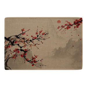 Alfombra de baño tejida de estilo vintage, rectangular, de fibra de poliéster, absorbente y antideslizante para baños. - Product Image 2