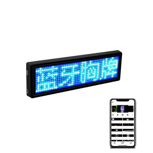 Wholesale USB Rechargeable Luminous Programmable Display Bluetooth LED Name Tag Badge Halloween Christmas Hot Selling Custom