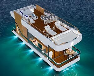 Maison flottante/Yacht de luxe en aluminium et fibre de verre, idéal pour les fêtes aquatiques dans les restaurants et le tourisme, équipé d'un moteur hors-bord - Product Image 3
