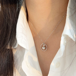 Collar con colgante de manzana de plata de ley S925, diseño geométrico de fruta, cadena para clavícula, regalo para mujer - Product Image 3