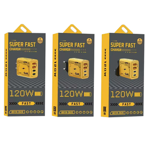 <span class=keywords><strong>Chargeur</strong></span> de Téléphone GaN 120W Ultra Rapide <span class=keywords><strong>4</strong></span> Ports USB-C QC 3.0 Type-C Super Charge Adaptateur Style Mécanique Pour <span class=keywords><strong>iPhone</strong></span> Samsung - Product Image 1