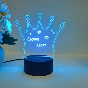 3D LED Color Luminous Acrylic Writing Board Transparent Message Night <b>Light</b> Novelty Birthday Gift for Children - Product Image 4