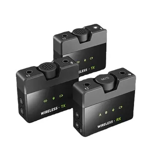 AMACEXプロフェッショナルビデオSLR2.4G携帯電話カメラマイクライブインタビュー録音カラーワイヤレスクリップミニマイク