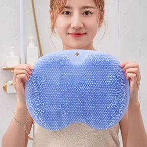 Silicone <b>Bath</b> <b>Scrubber</b> Mat, Shower Foot Cleaner with Strong Suction Cups, Exfoliating Back & Foot Massager for Bathroom - Product Image 5