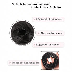 วิกผมทรงบันสไตล์ยุโรปอเมริกันแบบไขว้กันชนิดม้วนผม พร้อมอุปกรณ์เสริมสำหรับใช้ในชีวิตประจำวัน ทำจากวัสดุ K-silk และ P-silk - Product Image 5