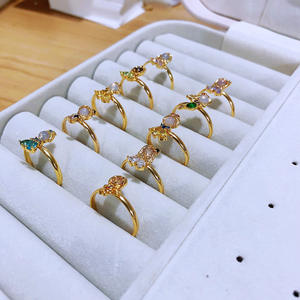 Blanche-Neige Sirène Dessin Animé Blanche-Neige Princesse Anneau Anneau Ouvert Réglable Pour Les Femmes Plaqué Or Sirène Cristal Princesse Anneaux - Product Image 2