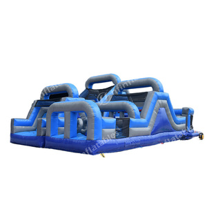 Campo de obstáculos inflable combinado con trampolín, toboganes de juegos de parque - Product Image 1