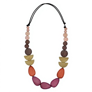 Newly Best Geometric Resin <b>Statement</b> <b>Necklace</b> Unique Designer Women's Trendy Premium Colorful Beaded Party Jewelry Party Gifts - Product Image 3