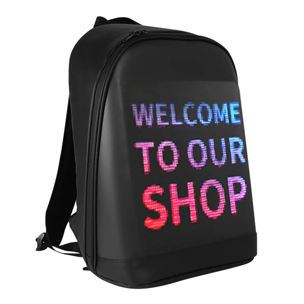 CRELANDER LED Backpack Smart Bluetooth APP Control DIY Display Laptop Bags Waterproof LED Bag For Men Women