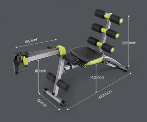 Wellshow Máquina de abdominales ajustable multifuncional para entrenamiento de estómago Máquina de abdominales Máquina de gimnasio <span class=keywords><strong>total</strong></span> abdominal - Product Image 6