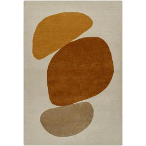 Tapis moderne abstrait aux formes organiques aux tons terreux, en laine de Nouvelle-Zélande tuftée à la main, pour intérieurs de luxe, vente en gros - Product Image 2