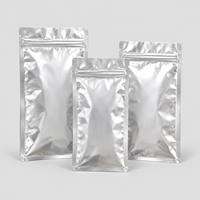 Sachet Doypack en aluminium argenté ECO avec fermeture à glissière pour emballage de thé, vente en gros, impression personnalisée