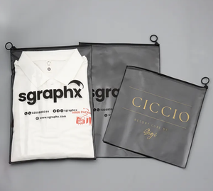 Bán buôn Nắp kéo <span class=keywords><strong>Ziplock</strong></span> Túi tùy chỉnh in Frosted PE tự con dấu dây kéo khóa T-Shirt quần áo bao bì túi nhựa - Product Image 2