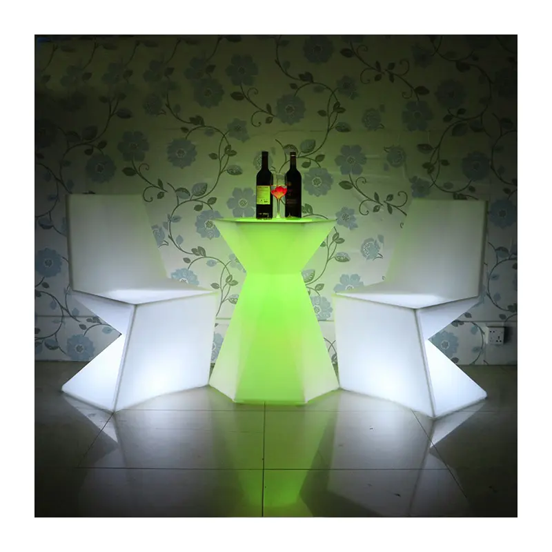Good Quality Glow Sofa Diamond Shaped Chair Furniture Plastic Luminous Bar Chairs with Cheap Price