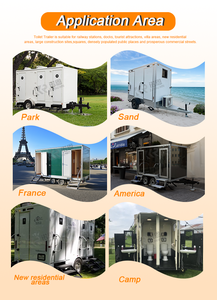 Vente en gros de remorque de toilettes mobiles de luxe à 8 postes ADA pour camping - Product Image 5