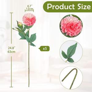 Fleurs artificielles rétro en soie en gros pour la décoration de table à la maison, centres de table d'hôtel, mariages et fêtes (style INS) - Product Image 2