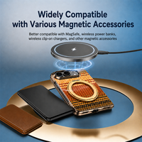 Nouveautés : Étui de téléphone magnétique pliable en métal 360° pour iPhone Duo avec protection d'écran en verre trempé et coque fine en plastique texturé fibre
