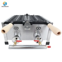 Gaufrier belge professionnel en forme de poisson avec revêtement antiadhésif au gaz GPL en acier inoxydable pour usage domestique et industriel