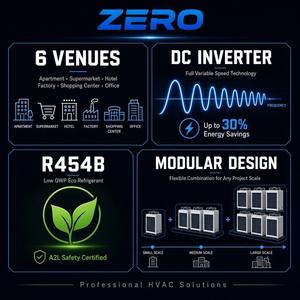 ระบบปรับอากาศแบบ VRF สำหรับโครงการต่างๆ ที่ได้รับการรับรองมาตรฐาน CE พร้อมระบบควบคุมการไหลของสารทำความเย็นแบบแปรผัน - Product Image 3