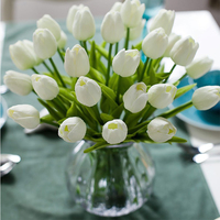 Fleur artificielle en PU Tulipe, réaliste, toucher réel, mini bouquet, décoration de Noël, de remise de diplôme, de jardin familial, de mariage