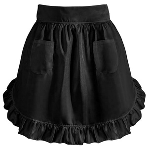 Grembiuli Bianchi Beckon da Donna con Tasche, Grembiule da Cucina per Cameriera, Grembiule Vintage con Balze, Costume Carino - Product Image 3