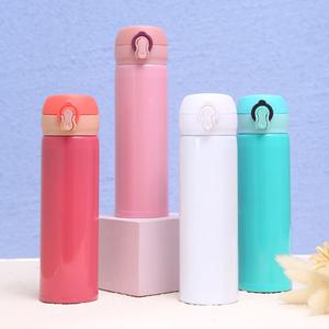 Bouteille d'eau isotherme sous vide en acier inoxydable 304 de 500 ml avec couvercle rabattable, anti-fuite, thermos, logo personnalisé pour l'école, le bureau, les voyages - Product Image 5