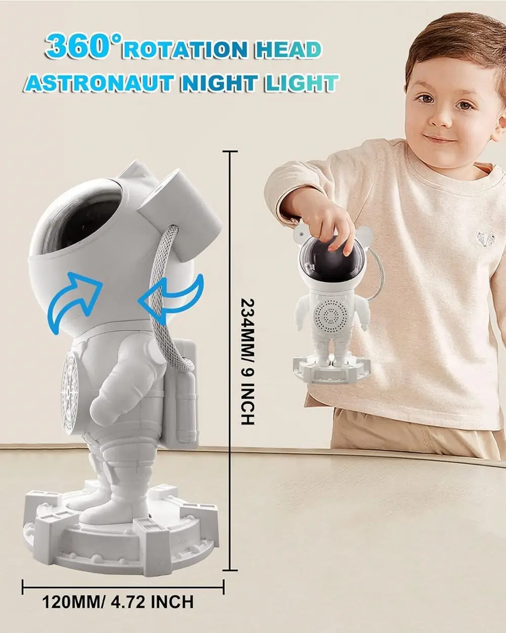 Nightstand Night Light Kid Starry Sky Projector Astronaut Space Galaxy Projector for Bedroom