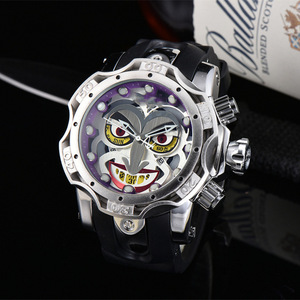 Montre de sport pour homme, à cadran à aiguilles, boîtier en alliage de quartz, bracelet en caoutchouc, écologique, style clown, très vendue à l'international - Product Image 5