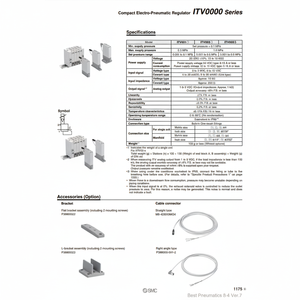 Régulateur de pression électro-pneumatique compact SMC Pneumatics ITV0011-2BL - Product Image 1