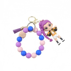 Portachiavi in silicone con perline a tema Ragazze Cacciatrici, ciondolo per borsa a forma di cartone animato, piccolo pendente per anime, regalo collana - Product Image 5
