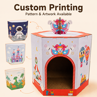 Circus Corrugated Cardboard Modern Large Luxury Eco-Friendly Kitten Cave Bed Indoor Pet Furniture Cat House Scratcher