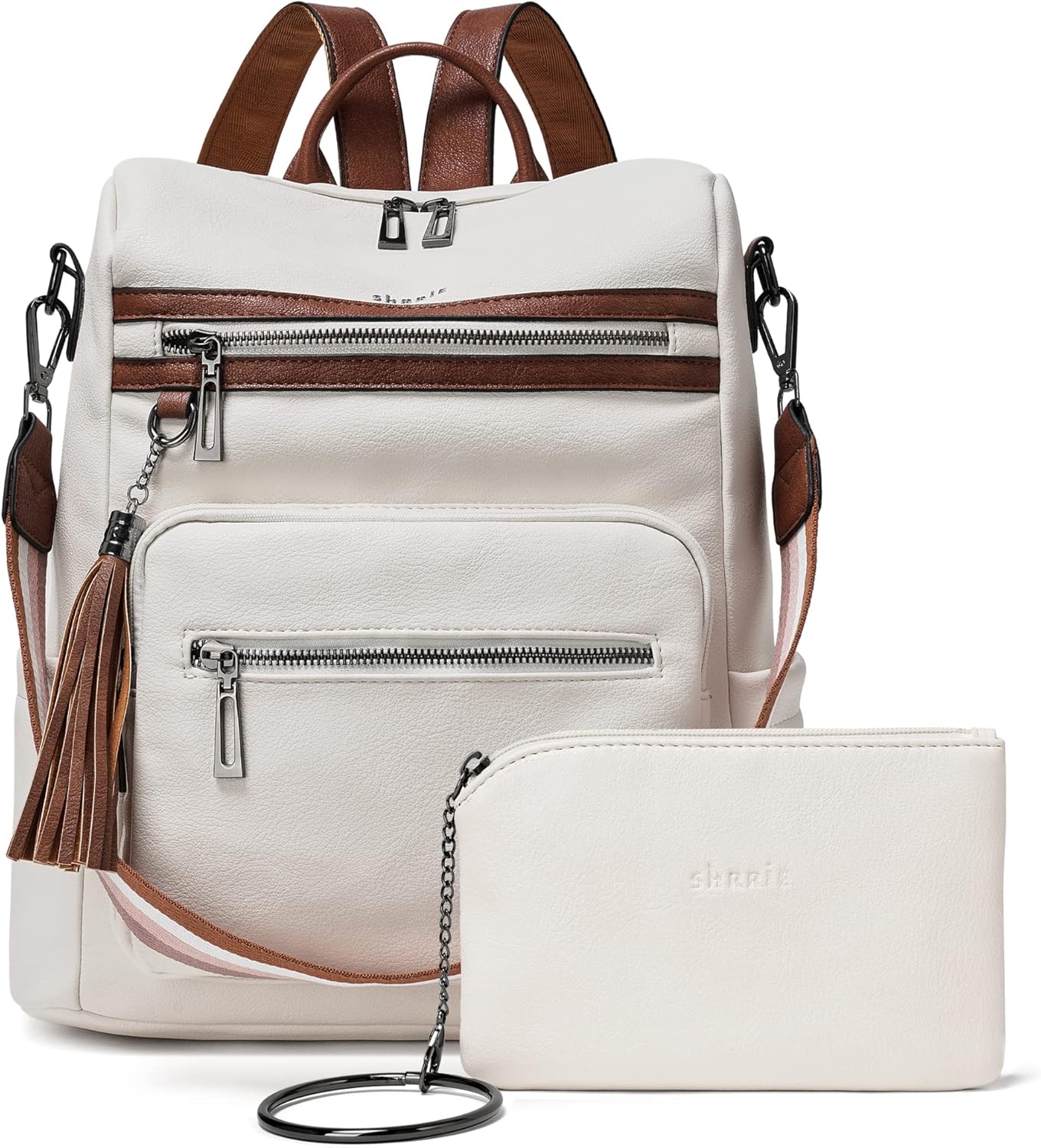 Beige with brown