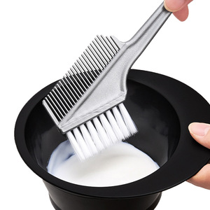 Peine de doble cara con punta para teñir el cabello, de plástico, grande, profesional, para uso en salón, gris y negro - Product Image 4