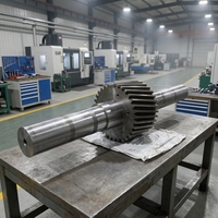 Arbre à cannelures long sur mesure, pièces de rechange usinées CNC de haute qualité pour usine de canne à sucre, grand arbre à cannelures