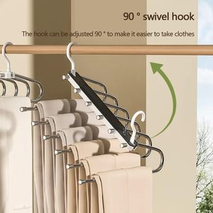 Wardrobe Clothes Hanging Multilayer Space Saving <b>Plastic</b> Laundry Closet Rack Folding Cloth Hanger - Product Image 3