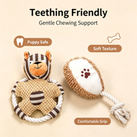 Lot de jouets à mâcher en peluche écologiques avec logo personnalisé OEM, jouets interactifs amusants pour chiens de toutes tailles
