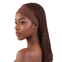Filet à cheveux longs extensible à large bande pour femmes, en maille crochetée douce en rayonne, idéal pour dormir et protéger les cheveux