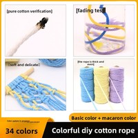 Katoenen touwkoord 3mm dik, geverfd touw, bindkoord, DIY knutselwerk, textiel, weven, wandtapijt, trekkoord voor tassen