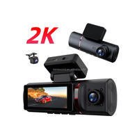 Caméra embarquée DVR pour voiture OEM ODM 3,16 pouces avec double objectif avant et arrière 2K Wifi, boîte noire pour voiture, contrôle par application