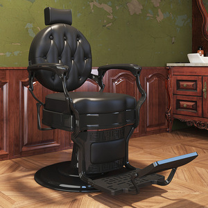 Fauteuil <span class=keywords><strong>de</strong></span> barbier en cuir rétro haut <span class=keywords><strong>de</strong></span> gamme pour hommes, avec fonctions inclinables et rotatives, et accoudoirs, pour <span class=keywords><strong>salon</strong></span> <span class=keywords><strong>de</strong></span> <span class=keywords><strong>coiffure</strong></span> et barbier - Product Image 4