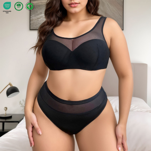 Reggiseno da Donna di Alta Qualità, Taglie Forti, Sexy <span class=keywords><strong>in</strong></span> Pizzo e Rete Traspirante, con Ferretto di Supporto, Comodo e Senza Cuciture - Product Image 1
