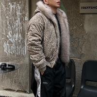 Blouson Bomber Homme DOIT à Capuche, Style Américain, Motif Cœur Imprimé par Décharge, en Velours, Taille XL, Hiver, pour Adolescent