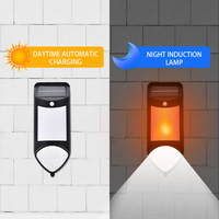 Lampes solaires murales décoratives modernes Wagan pour extérieur, avec détecteur de mouvement, 140 LED, IP65, étanches, sécurité, mini-flamme