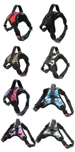 Produttore all'ingrosso riflettente traspirante multi-design grande pet dog harness