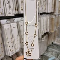 Collier ras du cou tendance pour femme en acier inoxydable plaqué or, motif floral, plusieurs styles, vente en gros d'usine