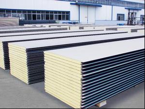 Lạnh lưu trữ lạnh phòng Công nghiệp xây dựng tường cách nhiệt mái nhà 10cm PU Sandwich Panel 100mm pvdf giá mỗi mét vuông - Product Image 2