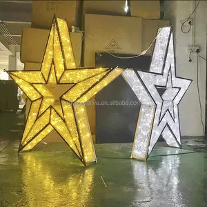 3D LED estrella al aire libre decoración de Navidad Gran Decoración de Navidad estrella para paisaje adorno de Navidad