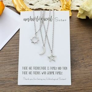 Acier inoxydable Je t'aime à la lune et au dos Tu es mon couple d'amant de soleil Colliers pendentifs soleil lune - Product Image 2